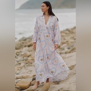 NWT Anthropologie Celandine The Carolita Printed Tiered Shirt Dress, Size L